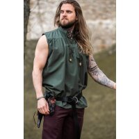 Camicia senza maniche con colletto allacciato "Louis" verde