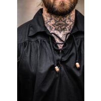 Camicia pirata stringata "Artur" con colletto nero