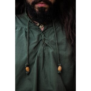 Camicia medievale allacciata verde "Friedrich