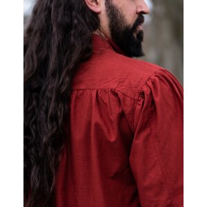 Camicia medievale allacciata rossa "Friedrich