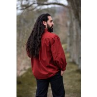 Camicia medievale allacciata rossa "Friedrich