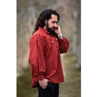 Camicia medievale allacciata rossa "Friedrich