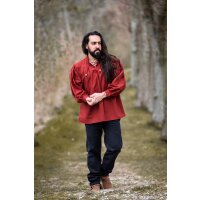 Camicia medievale allacciata rossa "Friedrich