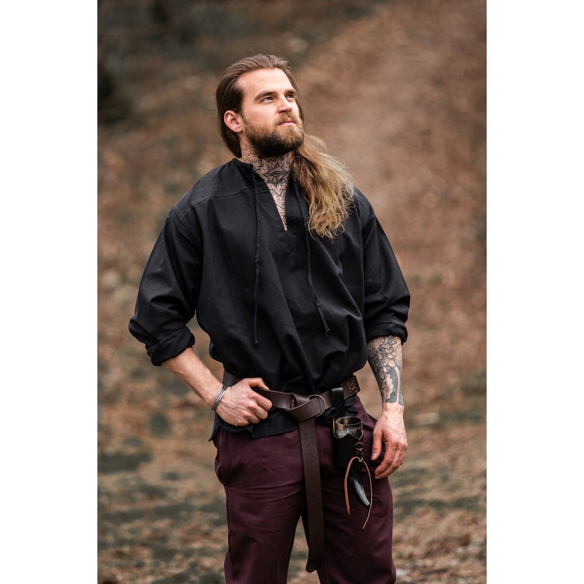 Medieval shirt Black "Bartholomeus"