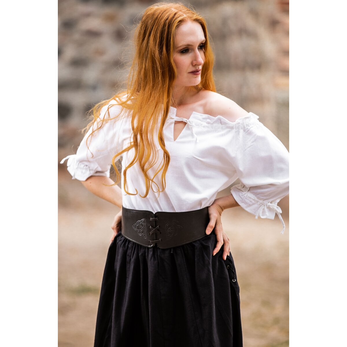 Medieval short sleeve blouse White "Vera"