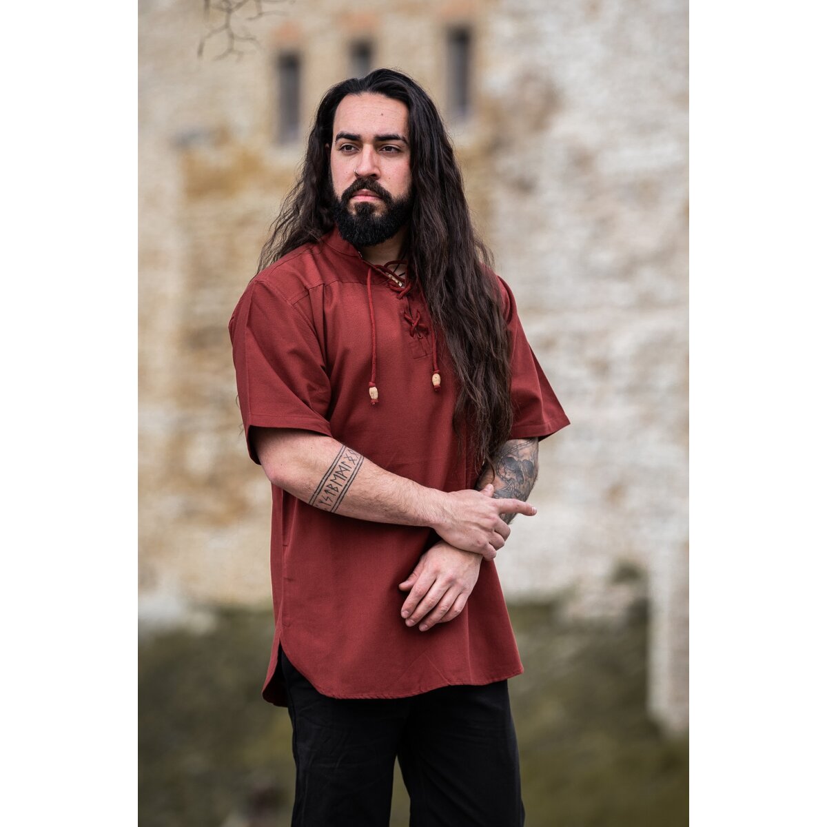 Medieval short sleeve shirt Red "Eric"