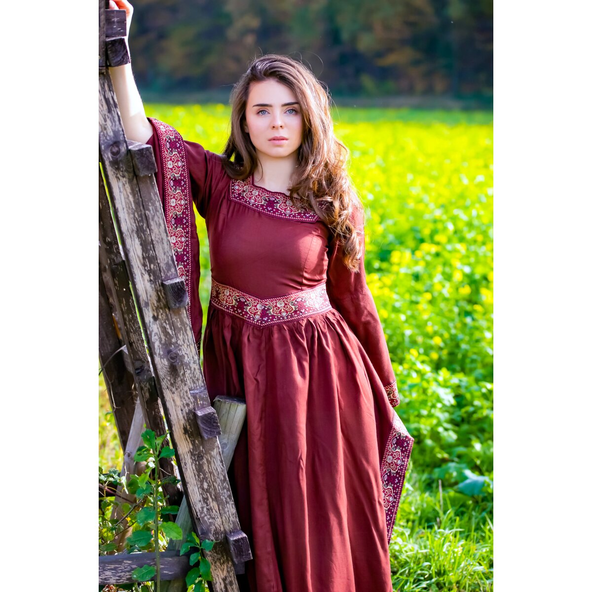 Precious viscose dress burgundy Red