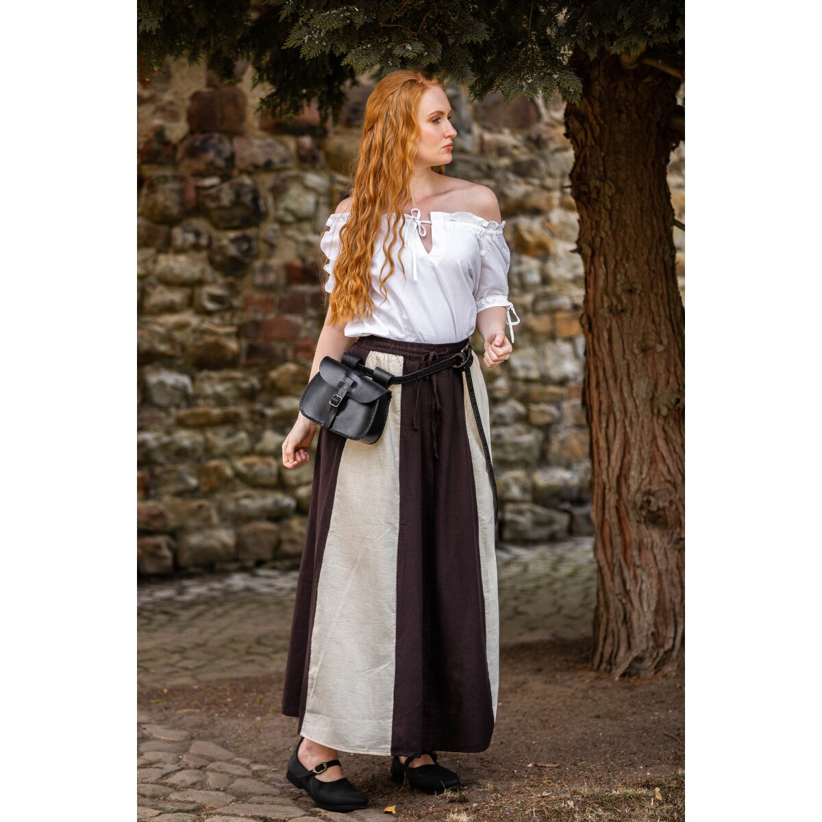 Medieval skirt Dark brown/Natural "Dana"