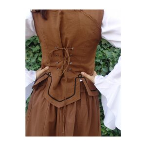 Gilet a corpetto con ricamo marrone tabacco "Selma".