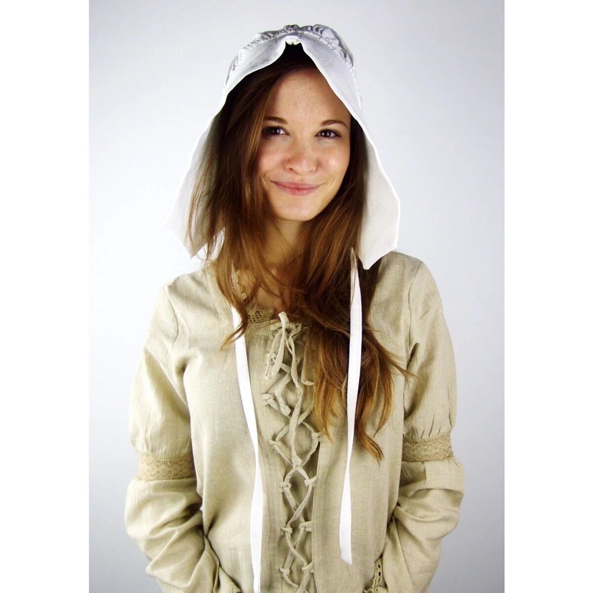 Medieval bonnet White "Claire"