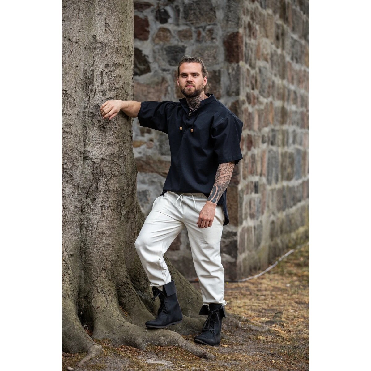 Medieval trousers with waistband natural "Veit"