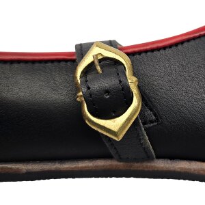 Scarpe di mucca / scarpe rinascimentali nero-rosso "Caspar"