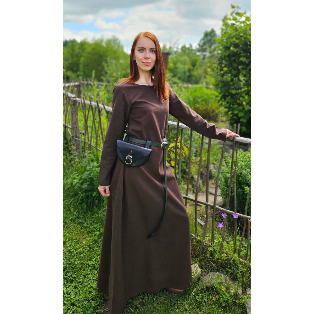 Classic medieval dress or underdress brown...