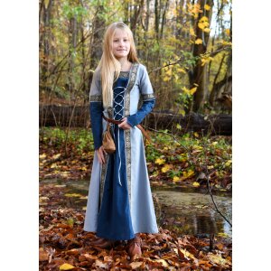 Abito fantasy medievale per bambini, blu, a maniche lunghe "Eleanor".