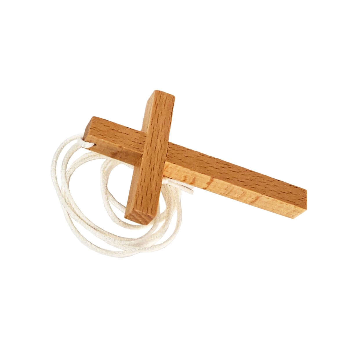 Necklace with wooden cross pendant