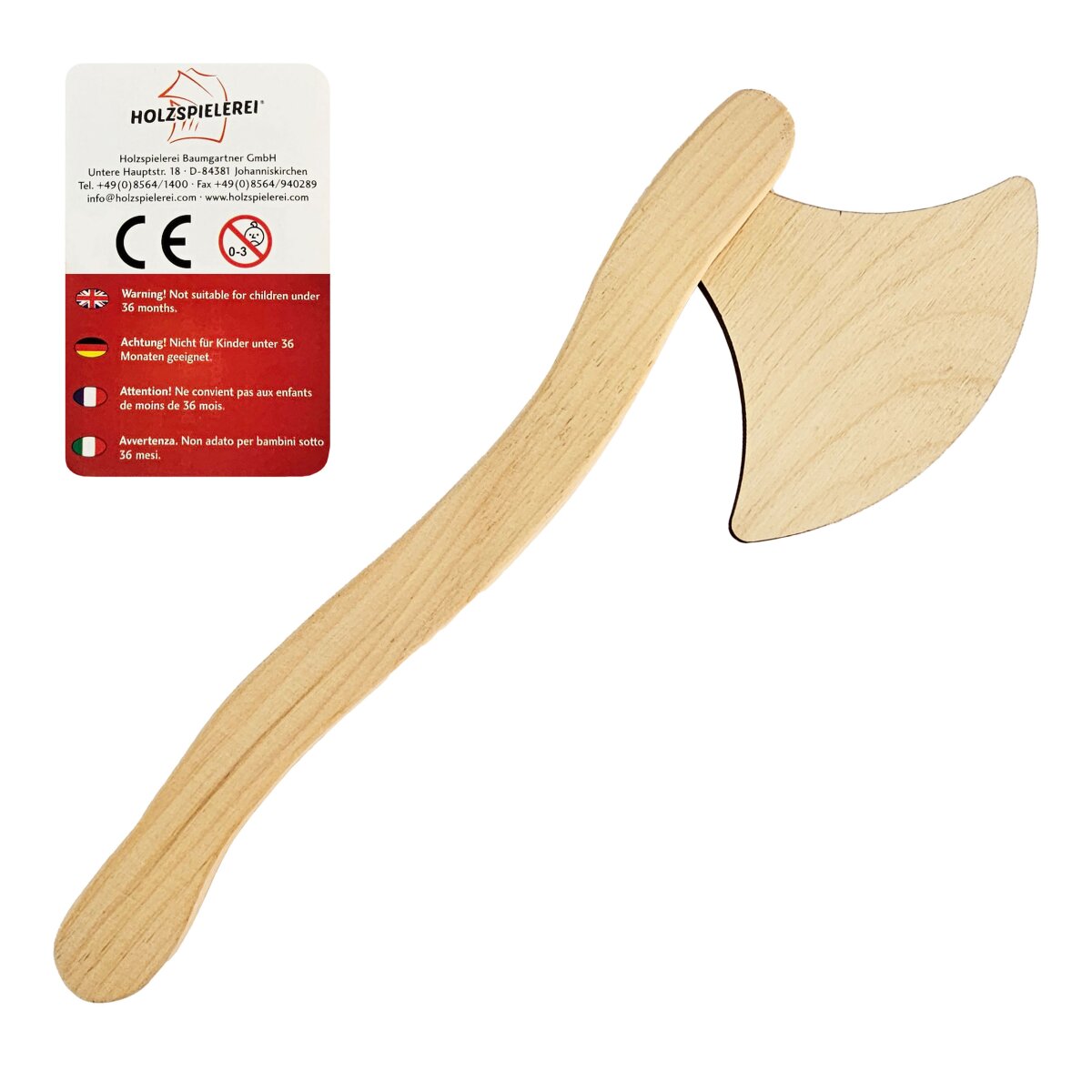 Hache viking en bois pour enfants, nature