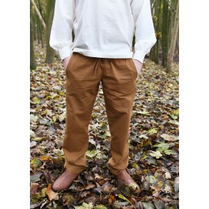 Pantaloni medievali semplici, beige-marrone "Hagen".