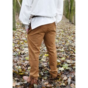 Pantaloni medievali semplici, beige-marrone "Hagen".