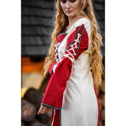 Abito medievale rosso/natura “Amalia”
