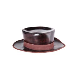 Cappello medievale in cuoio a tesa larga, marrone