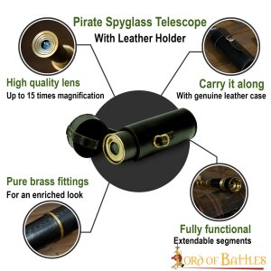 Binocolo Larp per steampunk o pirati con custodia in pelle