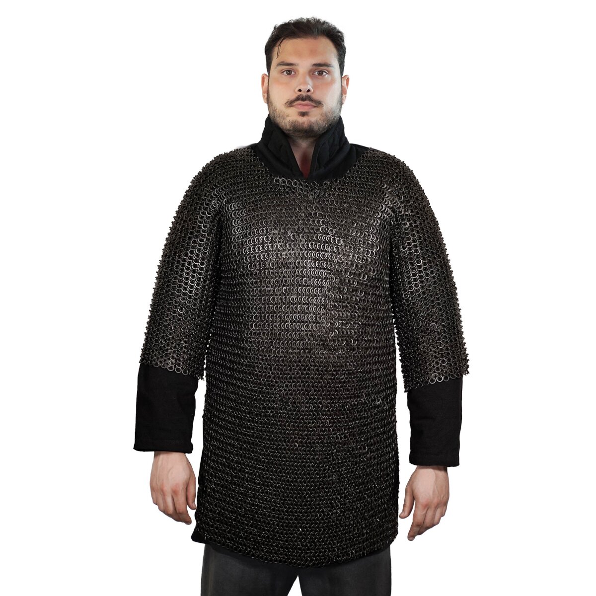 Flat Ring Chainmail Medieval Half Sleeves Shirt...