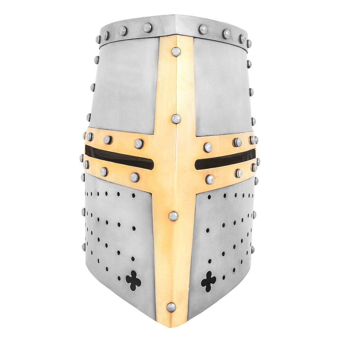 Casque de croisé de combat avec croix en laiton 16...