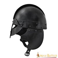 Vendel Inspired Viking Helmet Casco per occhiali annerito Fodera imbottita 16 Gauge (1,6 mm)