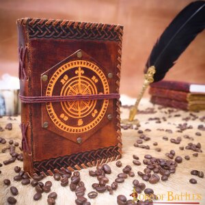 Taccuino "Fleur De Lis Compass" con bordo intrecciato e carta fatta a mano