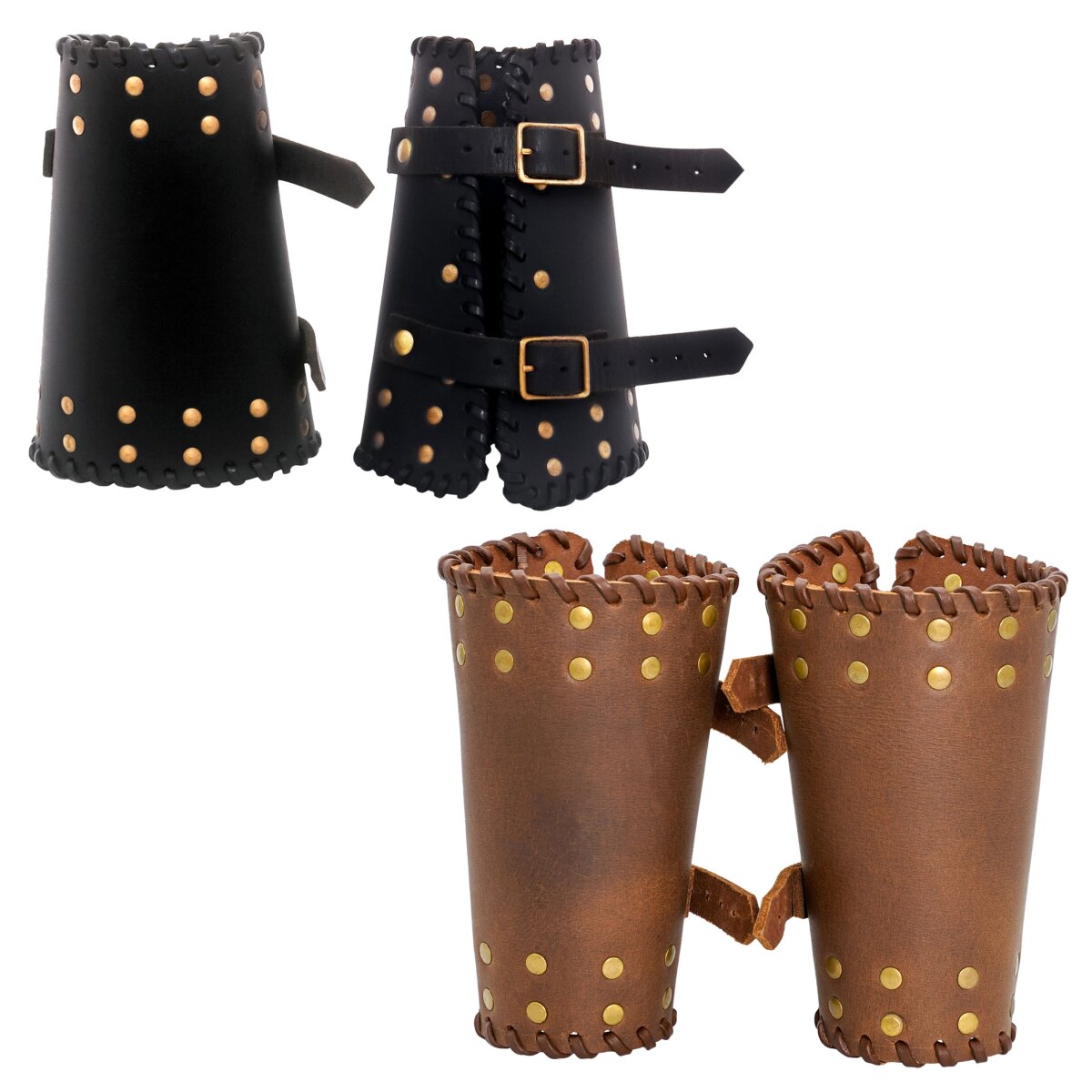 Medieval Studded Authentic Handcrafted Leather Bracers