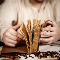 Diario in pelle "Fleur" con carta fatta a mano con bordo deckle Marrone