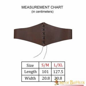 Cintura in pelle di fantasia medievale o cintura per corsetto