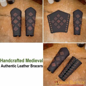 Bracers o scaldabraccia in pelle per il Larp