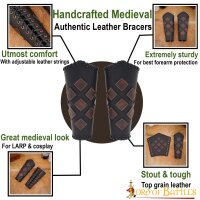 Bracers o scaldabraccia in pelle per il Larp