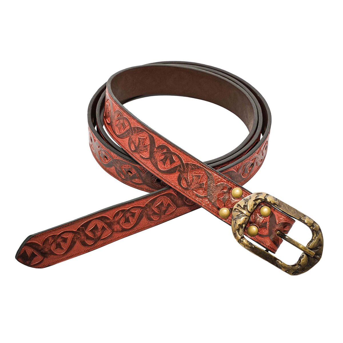 Handcrafted Fantasy Genuine Leather Belt Maroon