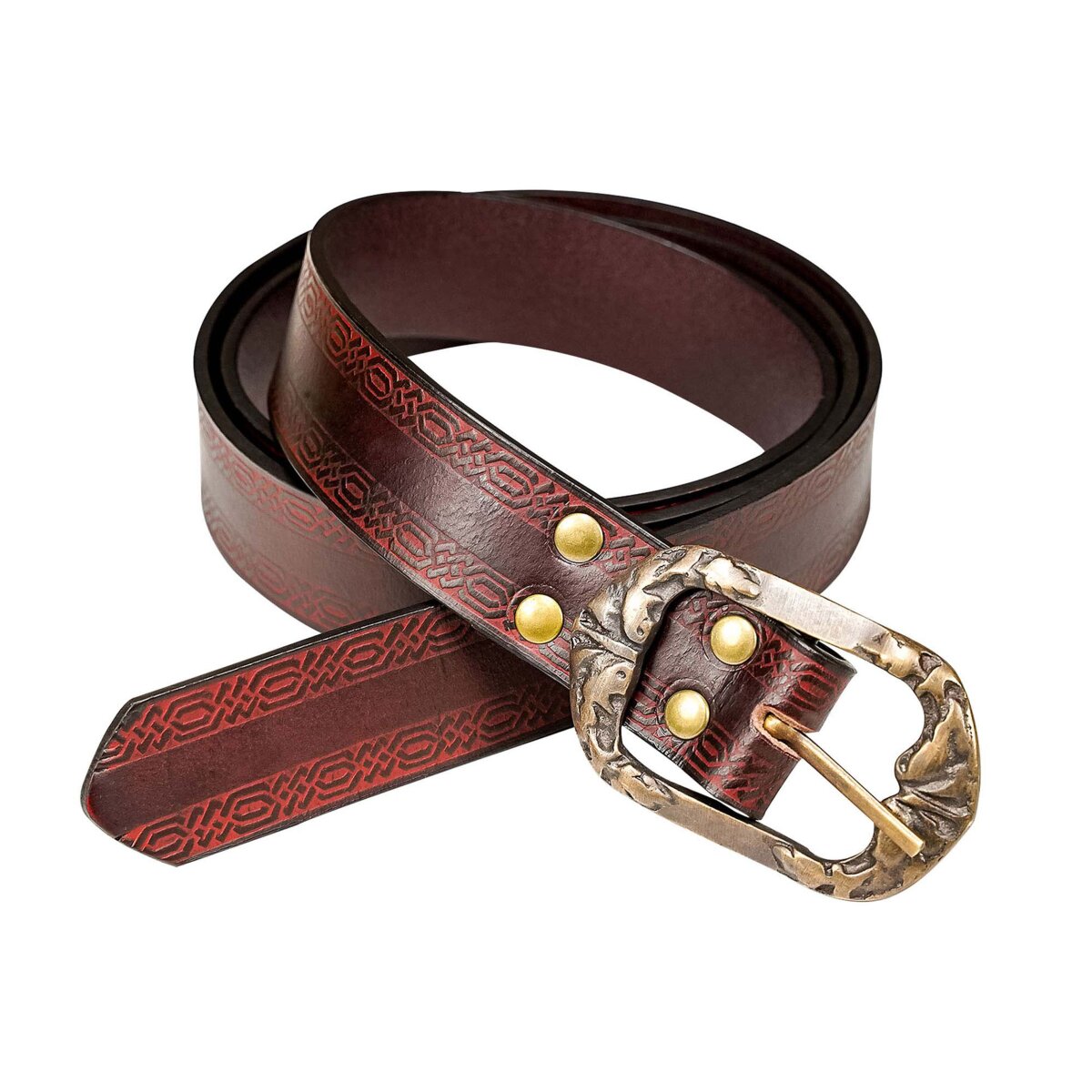 Ceinture en cuir larp avec motif de nœud nain en...