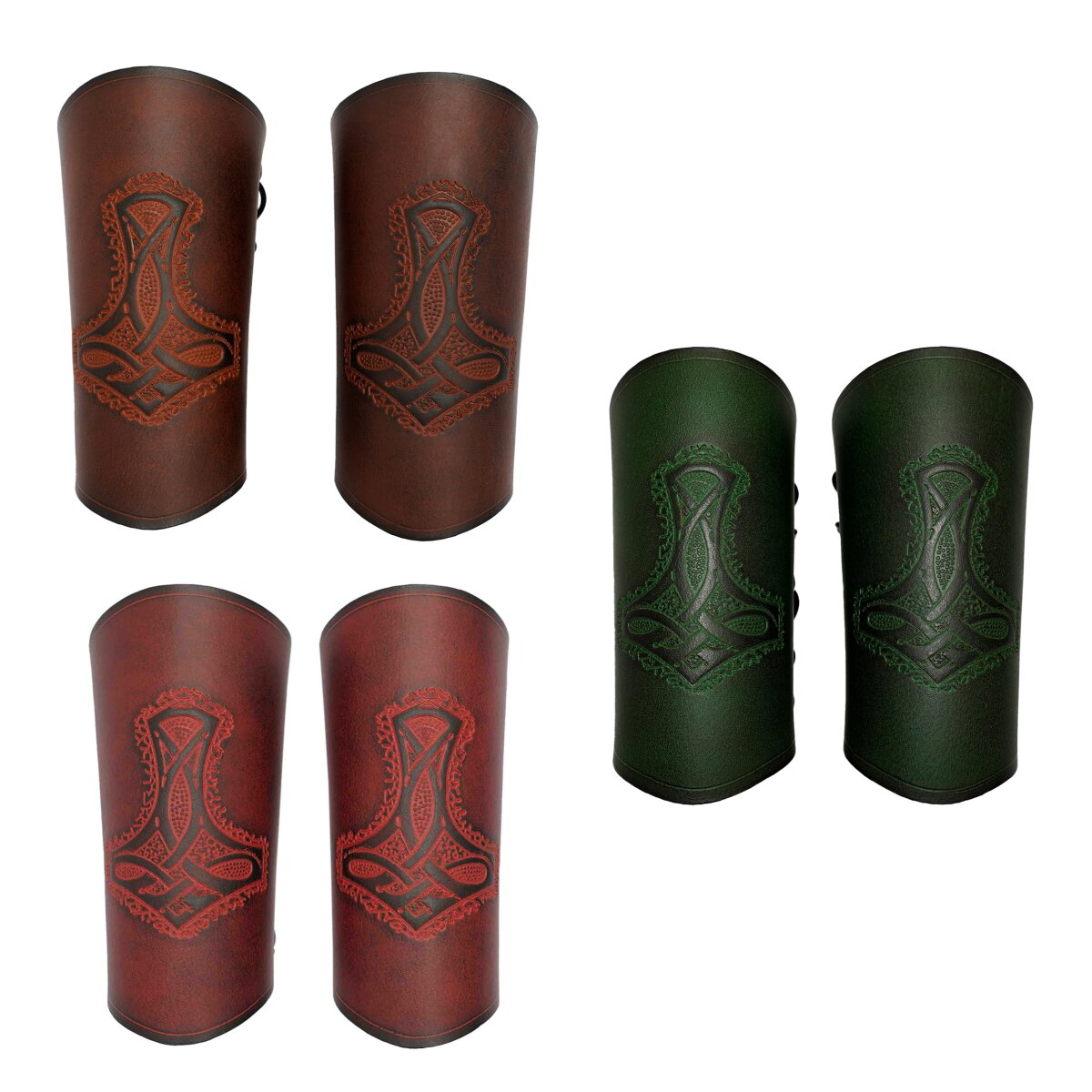 Mighty Mjolnir Genuine Leather Bracers