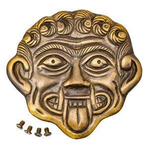 Gorgone Medusa Piatto decorativo in ottone antico