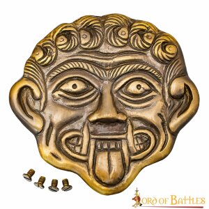 Gorgone Medusa Piatto decorativo in ottone antico