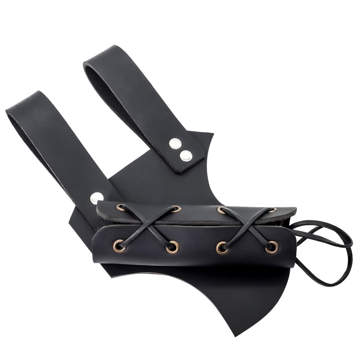 Medieval Leather Sword Frog with Adjustable Holder Black