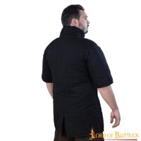 Gambeson medievale imbottito (tipo 1) con maniche annesse nero