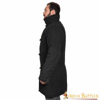 Gambeson medievale in cotone imbottito con fibbie (tipo 10) Nero