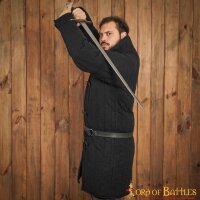 Gambeson medievale in cotone imbottito con fibbie (tipo 10) Nero