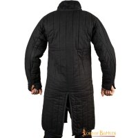 Gambeson medievale in cotone imbottito con fibbie (tipo 10) Nero