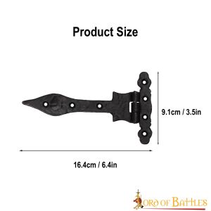Cerniera per porta o cassettone in ferro rustico 16,4 x 9,1 cm