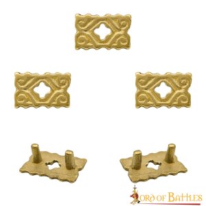 Rivetti decorativi quadrati in ottone 1,2x2cm set da 5