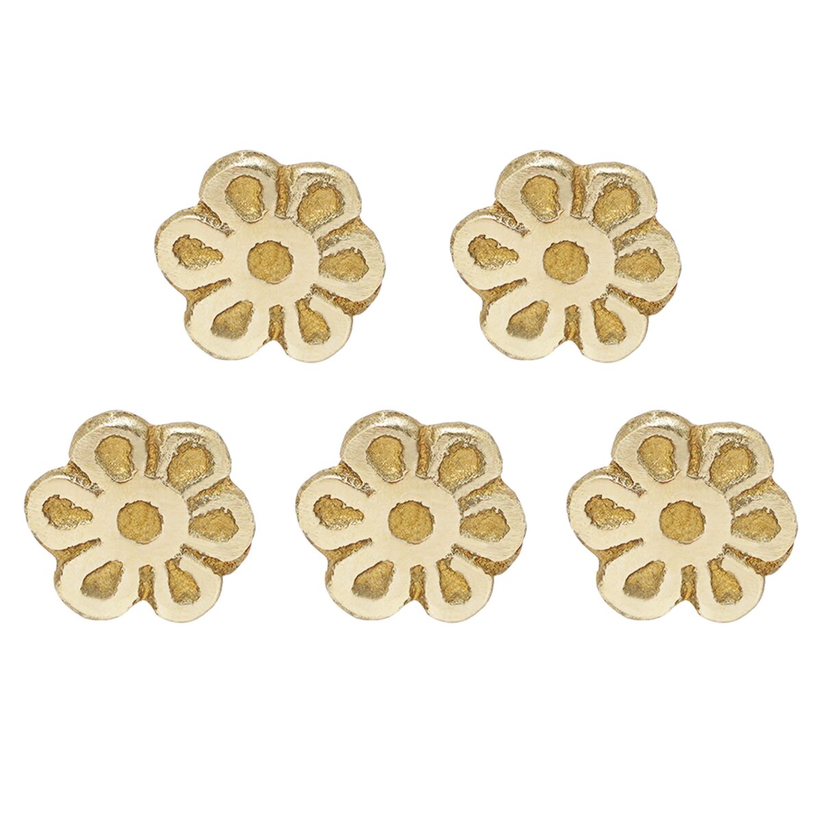 Medieval Rosette Pure Brass Mounts / Conchos Set of 5