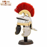 Mini elmo legionario romano con supporto in legno