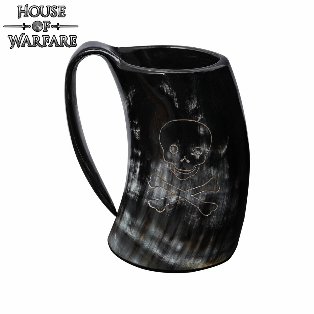 The Pirate Skull Genuine Drinking Horn Tankard