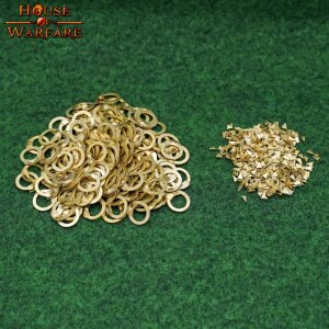 Anelli a catena sciolti, anelli piatti in ottone massiccio con rivetti a cuneo, calibro 8 mm 17 (1,5 mm)